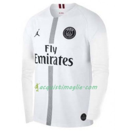 Divisa di Calcio Paris Saint Germain Jodan Bianco Terza 2018/2019 Manica Lunga